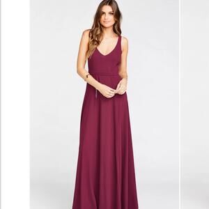 Show Me Your Mumu Jen Merlot Chiffon Maxi Dress